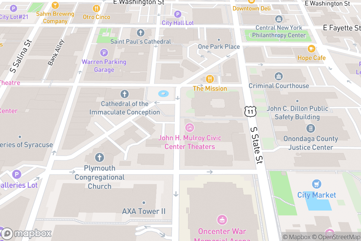 Map of The Oncenter Crouse Hinds Theater