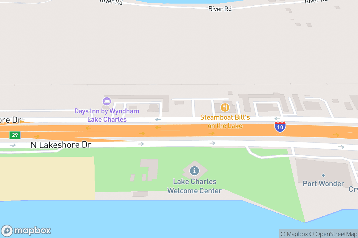 Map of Lake Charles Event Ctr Rosa Hart Theatre