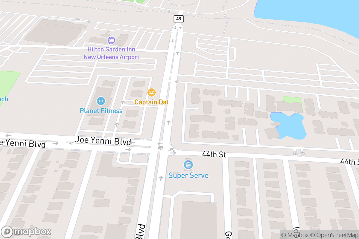 Map of Magnolia Ballrooms at Treasure Chest Casino