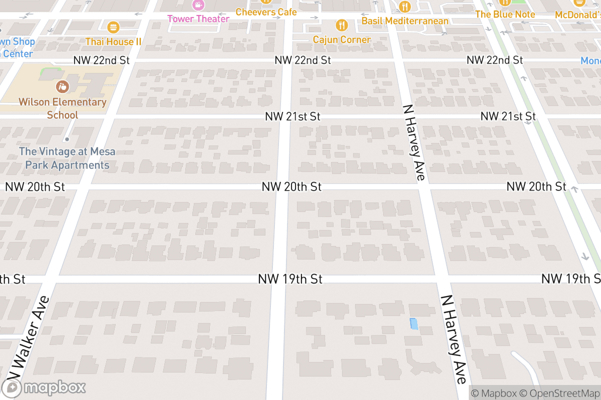 Map of Tower Theatre - Oklahoma City