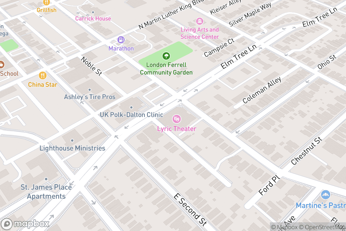 Map of Lyric Theatre & Cultural Arts Center