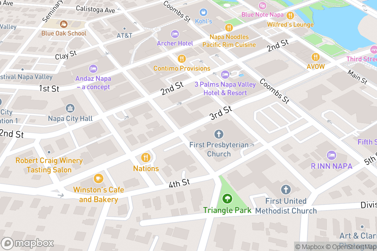 Map of Uptown Theatre Napa