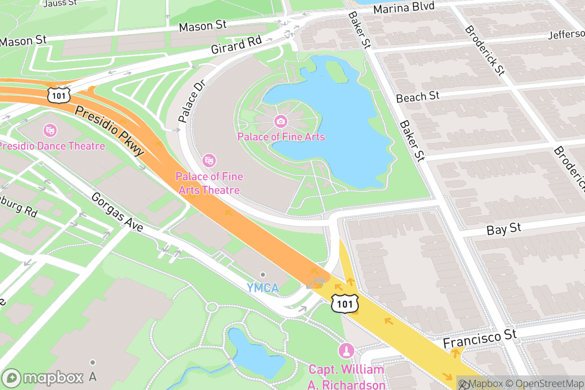 Map of Palace of Fine Arts