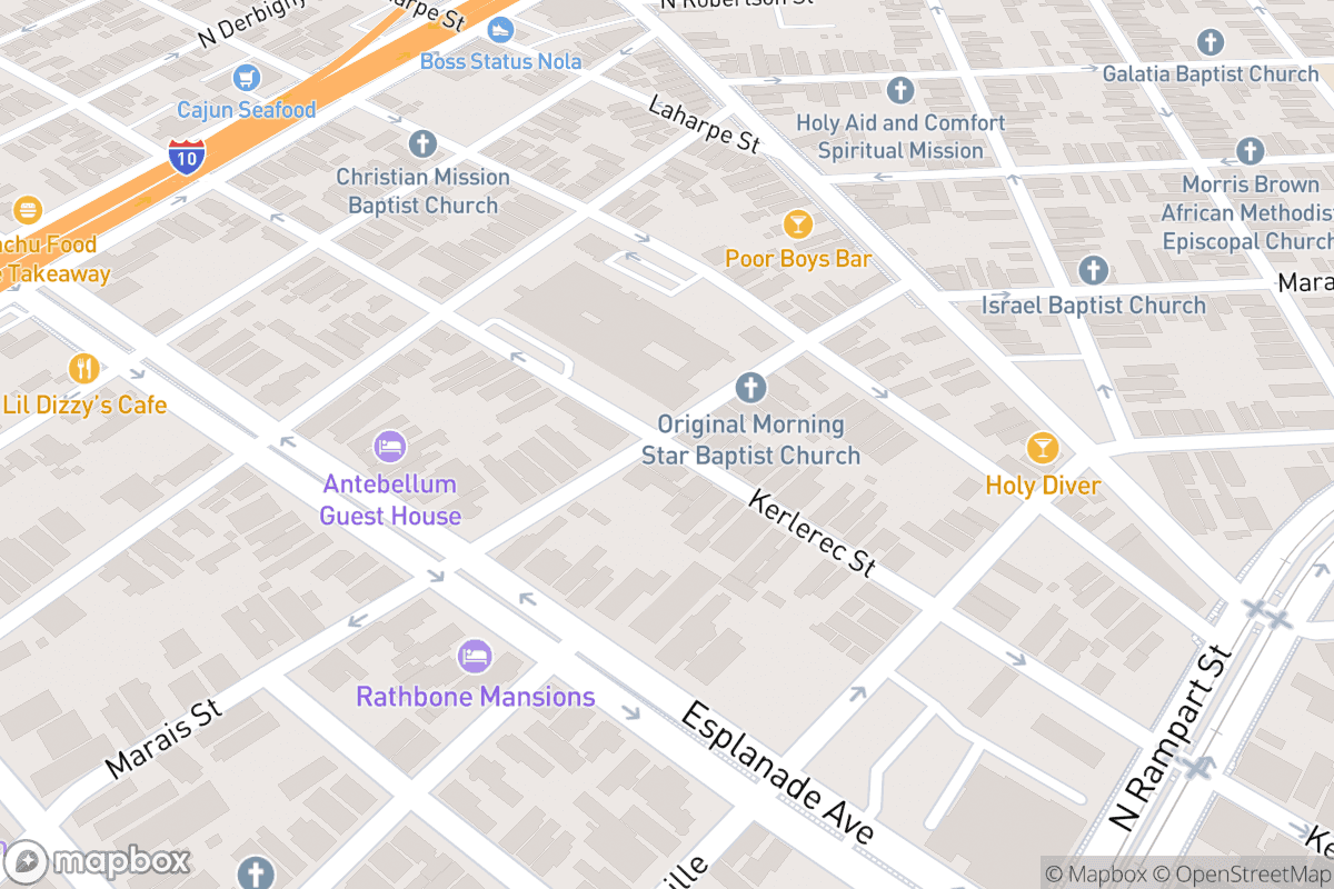 Map of Mahalia Jackson Theater for the Performing Arts