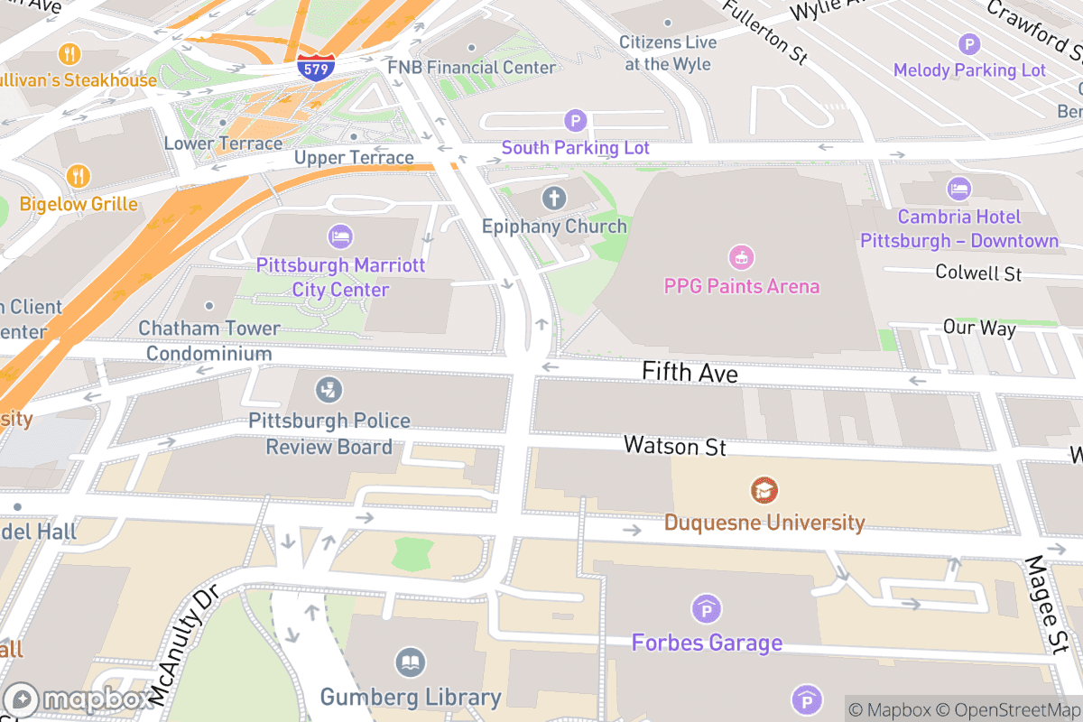 Map of PPG Paints Arena
