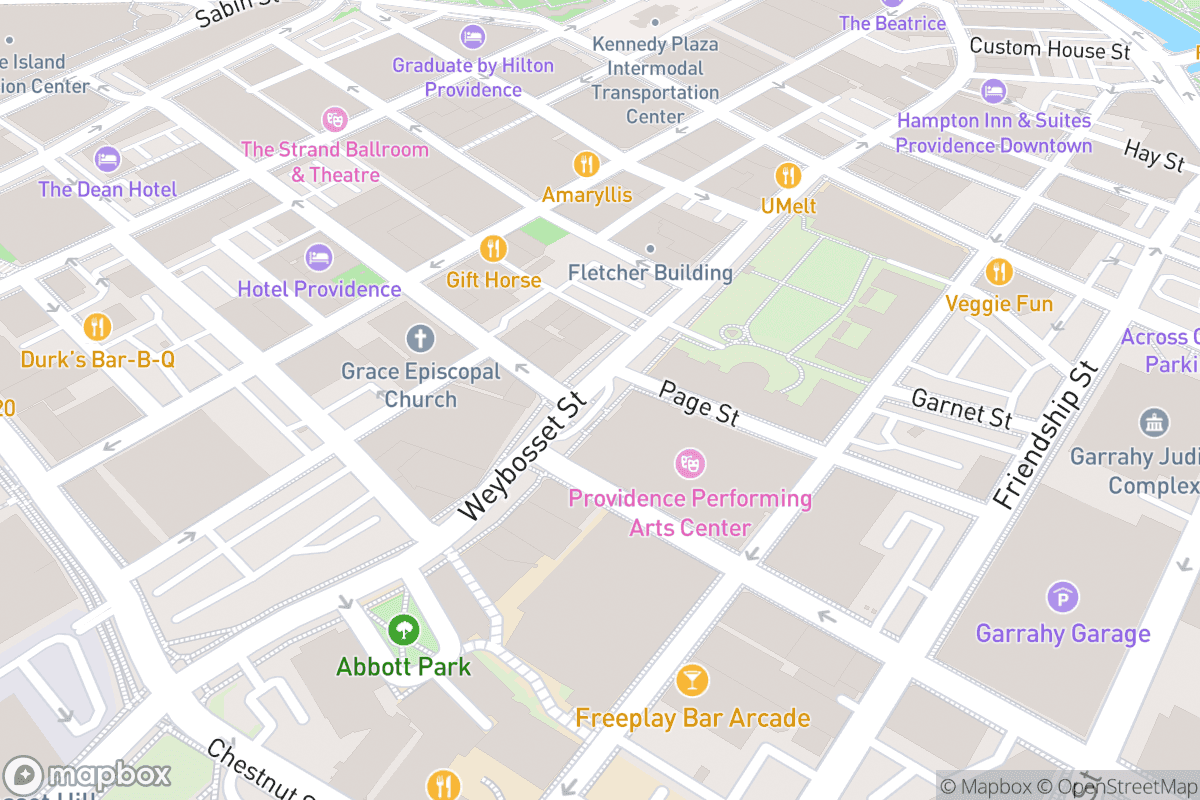 Map of Providence Performing Arts Center