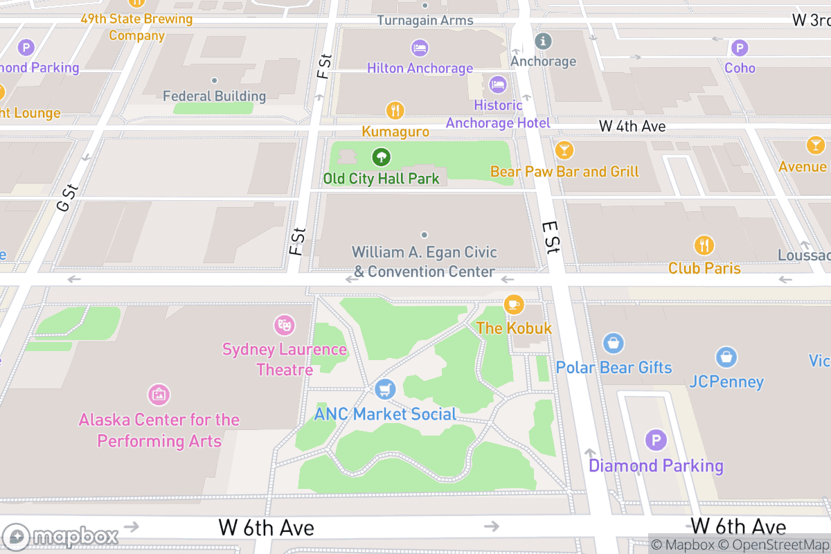 Map of William a Egan Civic and Convention Center
