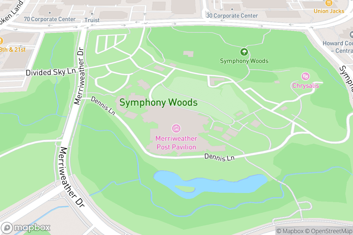 Map of Merriweather Post Pavilion