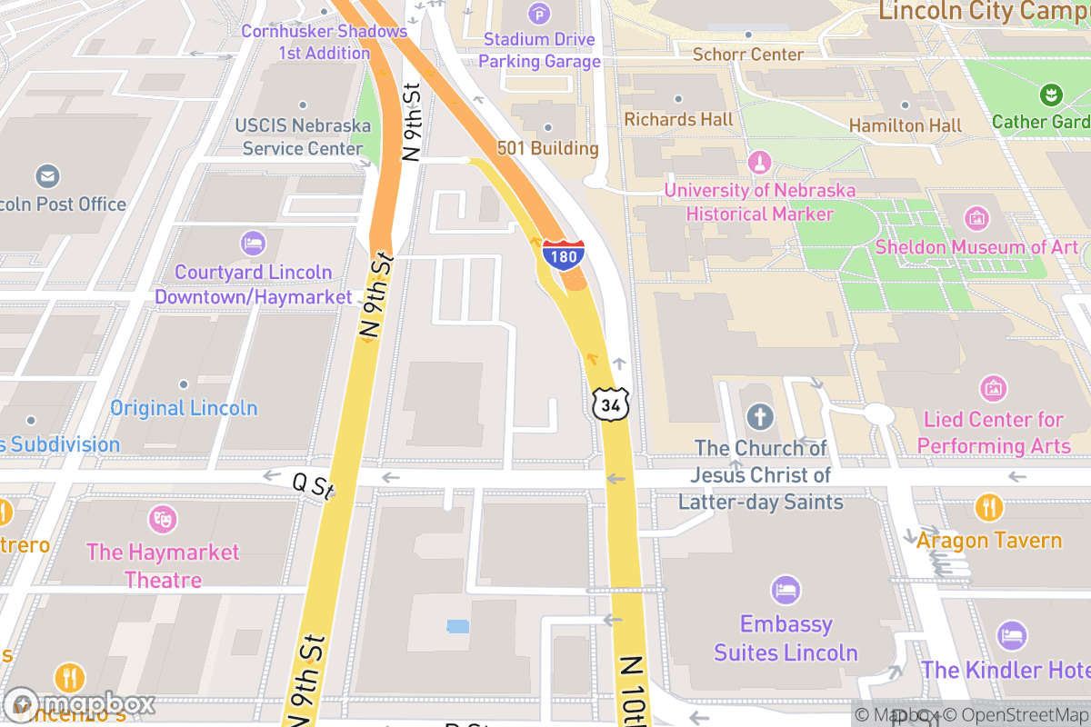 Map of Lied Center for Performing Arts