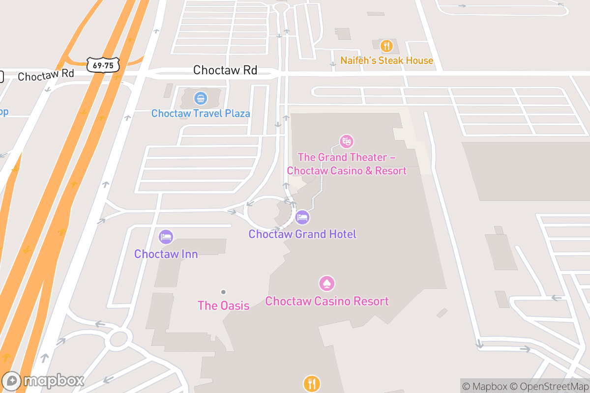 Map of Choctaw Grand Theater