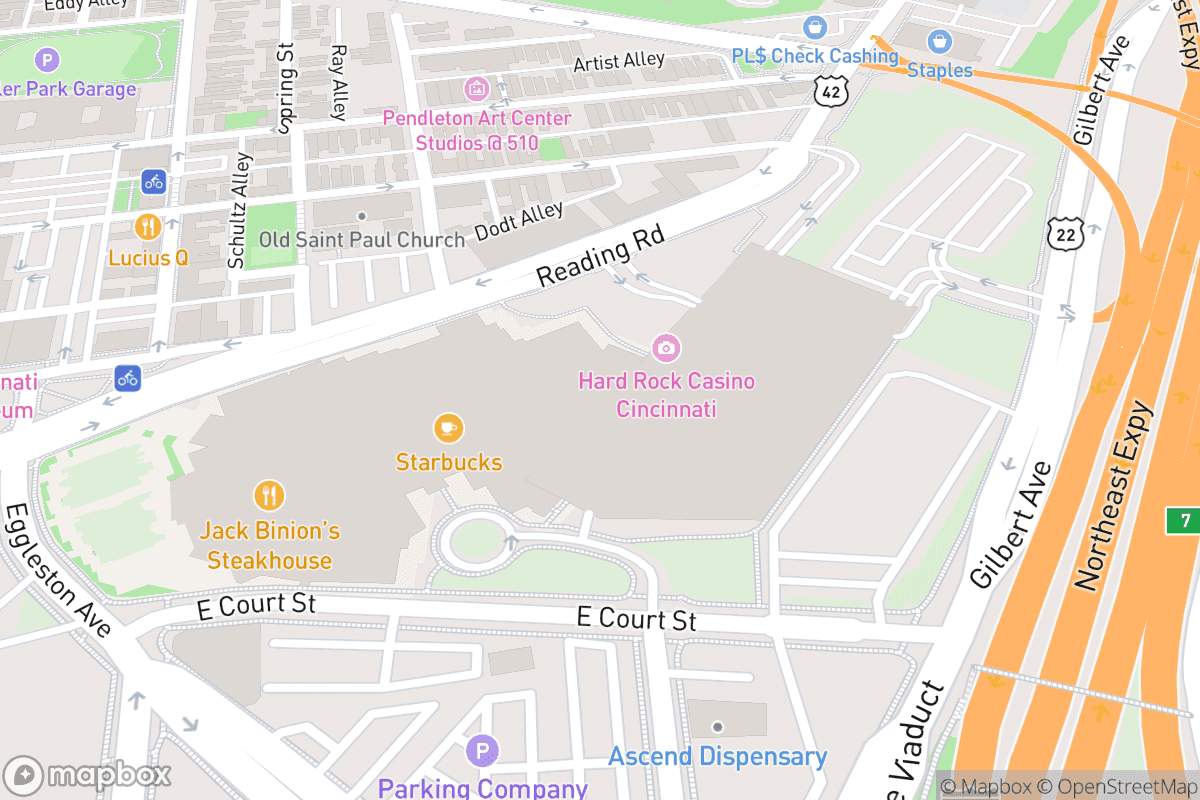 Map of Hard Rock Cincinnati Ballroom