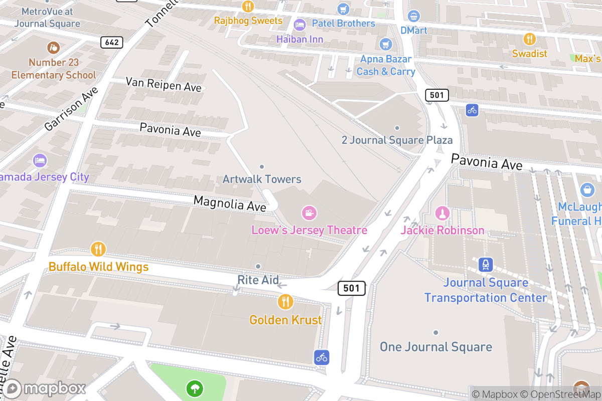 Map of Loew's Jersey Theatre