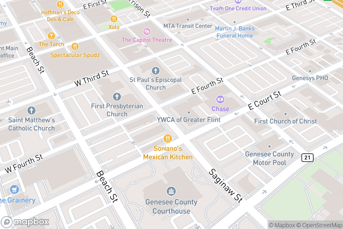Map of Capitol Theatre - MI