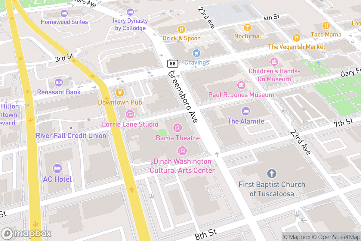 Map of Historic Bama Theatre