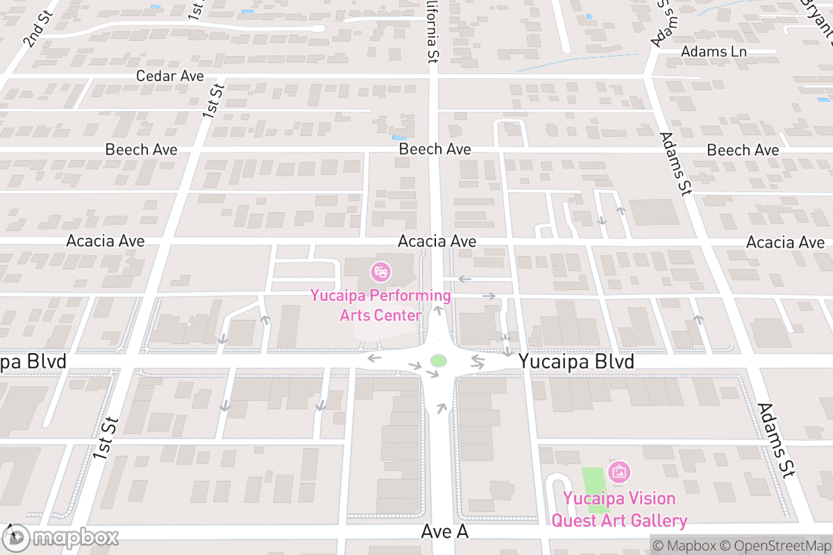 Map of Yucaipa Performing Arts Center Indoor Theatre