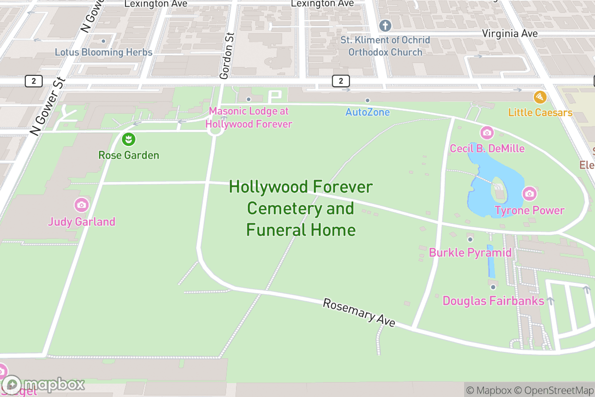 Map of Masonic Lodge at Hollywood Forever