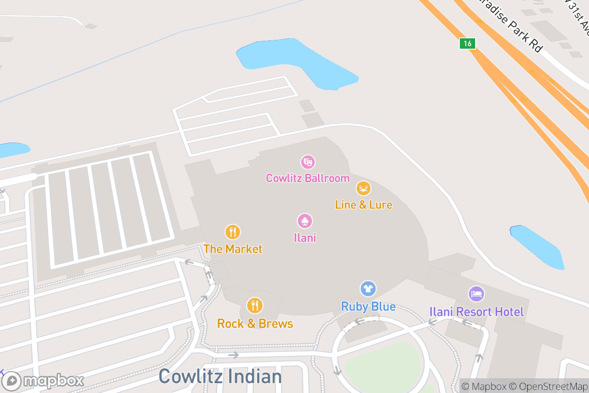 Map of Ilani Cowlitz Ballroom