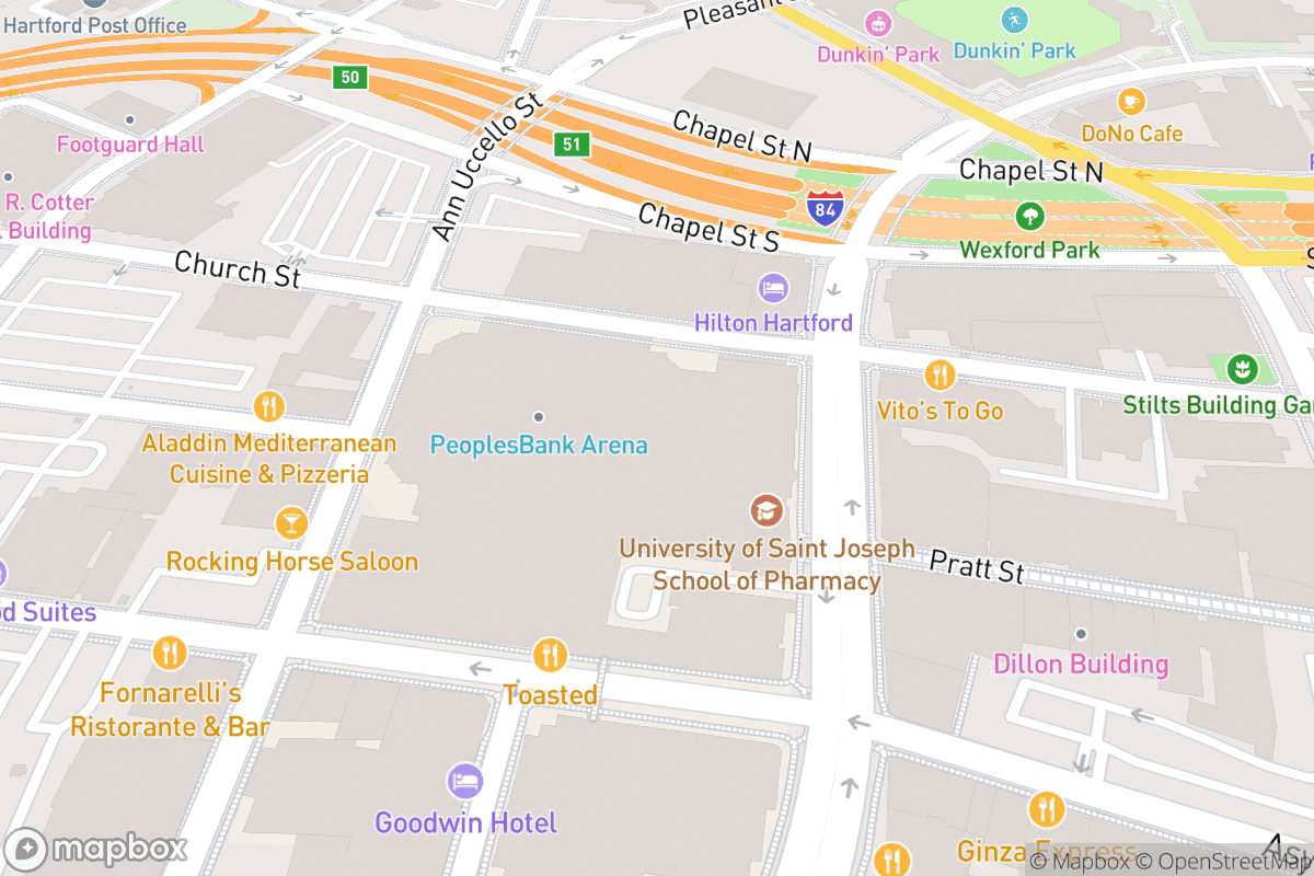 Map of PeoplesBank Arena