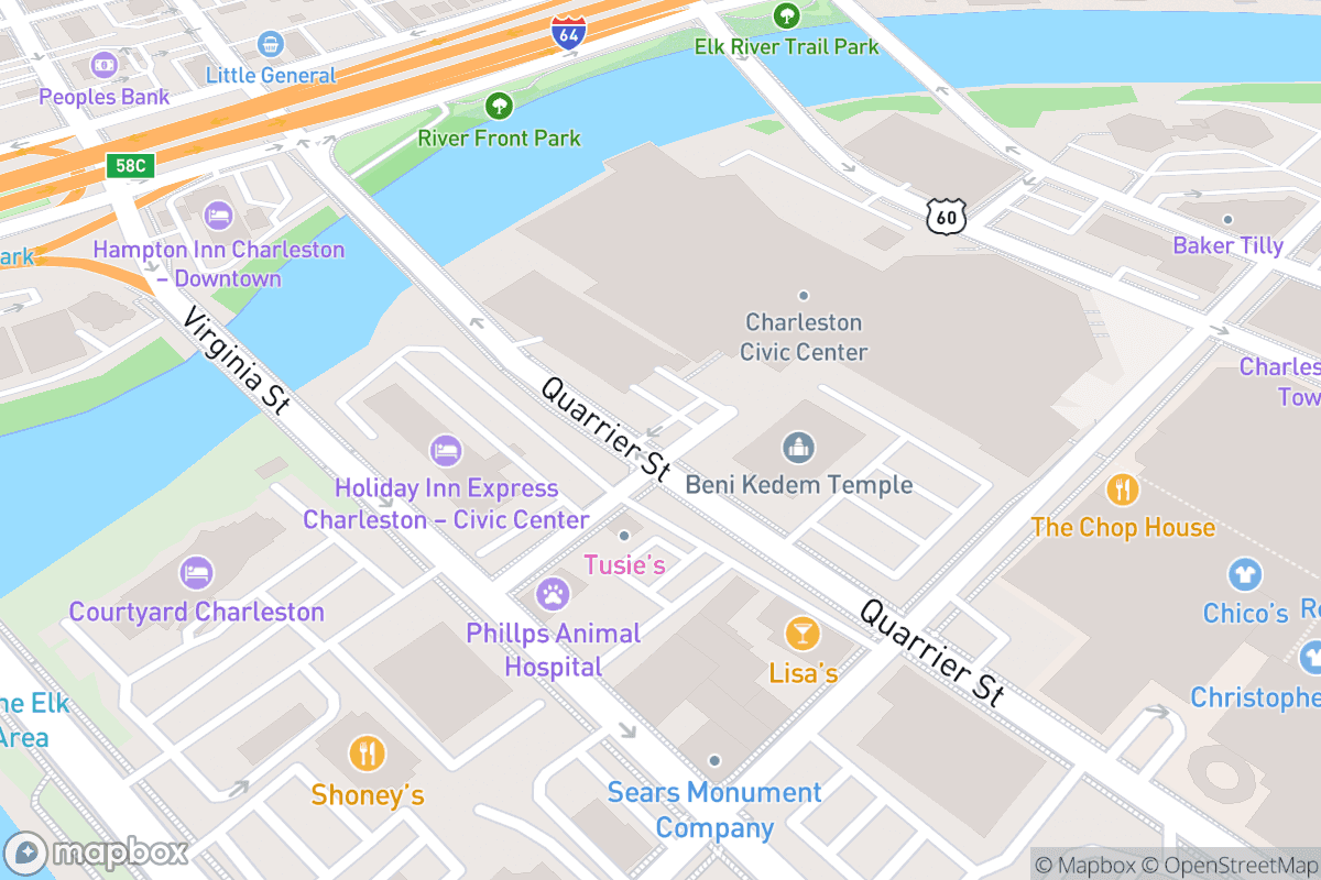 Map of Charleston Coliseum