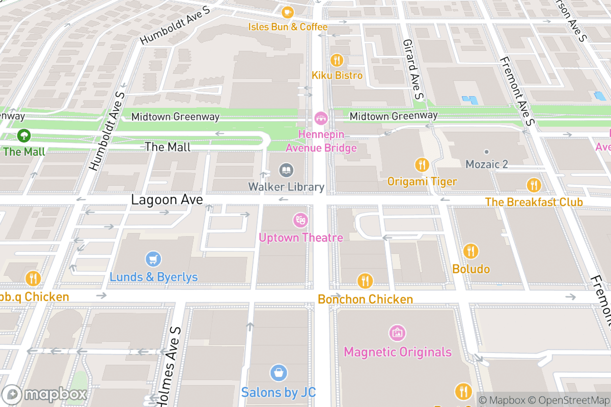 Map of Uptown Theater Minneapolis