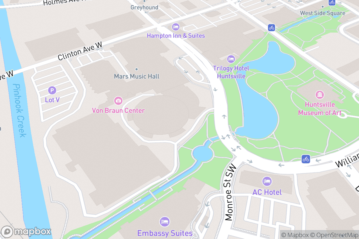 Map of Von Braun Center Propst Arena