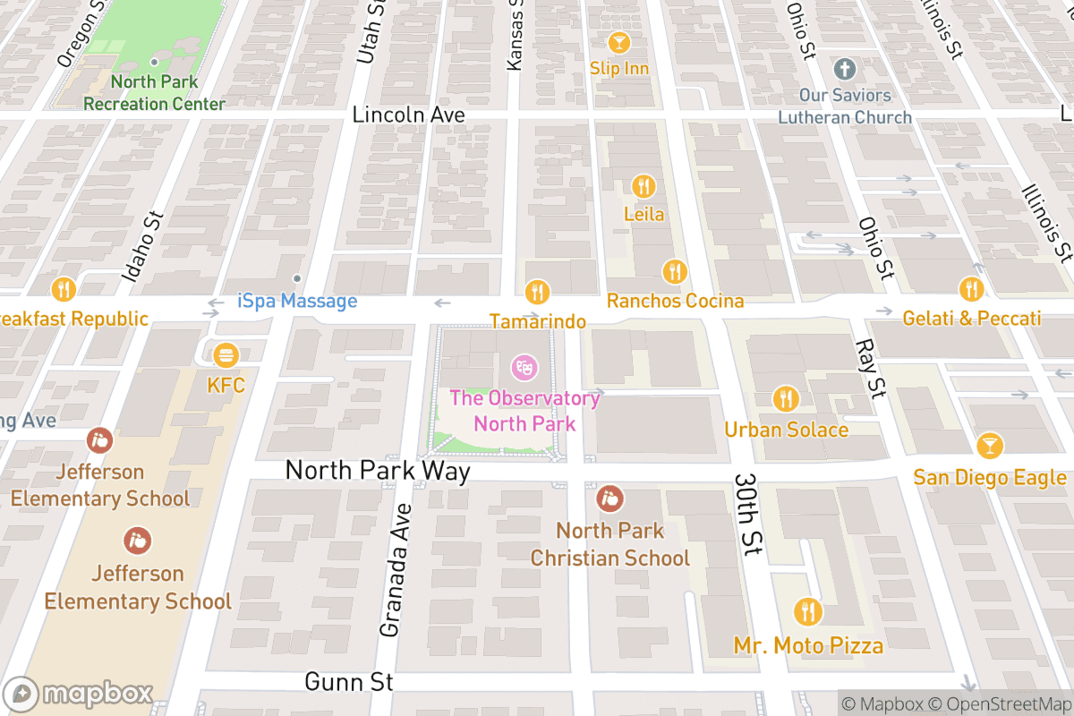 Map of The Observatory North Park