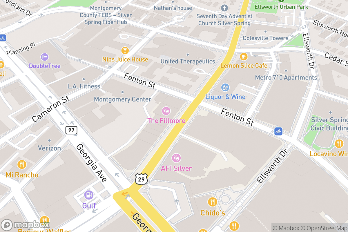 Map of The Fillmore Silver Spring