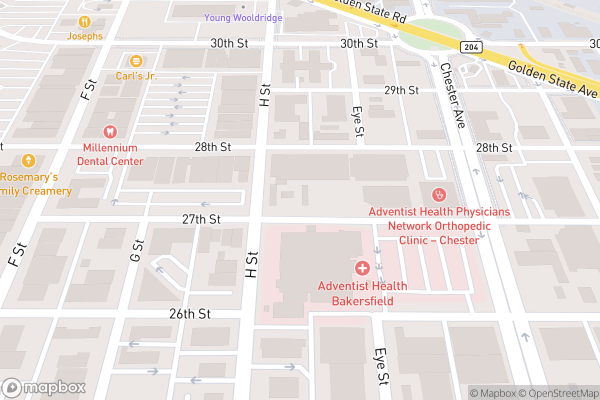 Map of Bakersfield Fox Theater