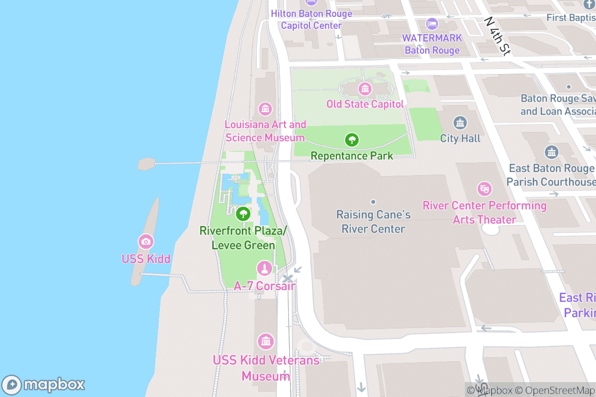 Map of Raising Canes River Center Arena