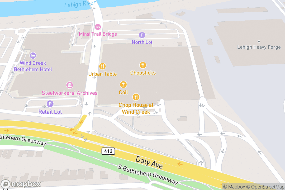 Map of The Wind Creek Event Center 