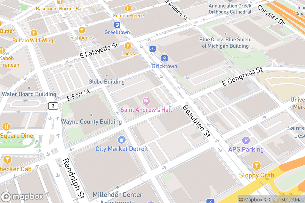 Map of Saint Andrew's Hall