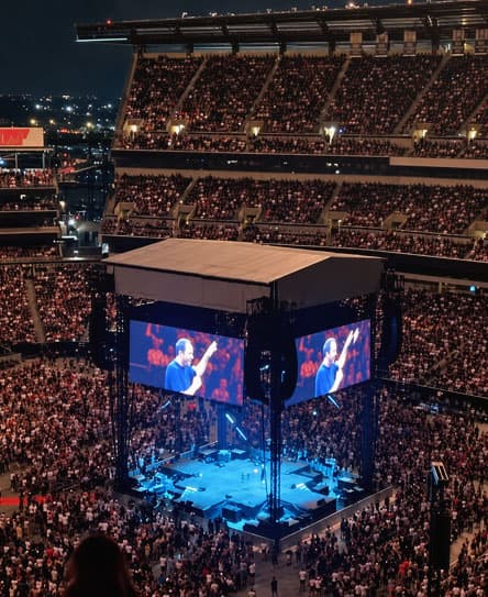 Shane Gillis performing at Lincoln Financial Field in front of a record-breaking crowd