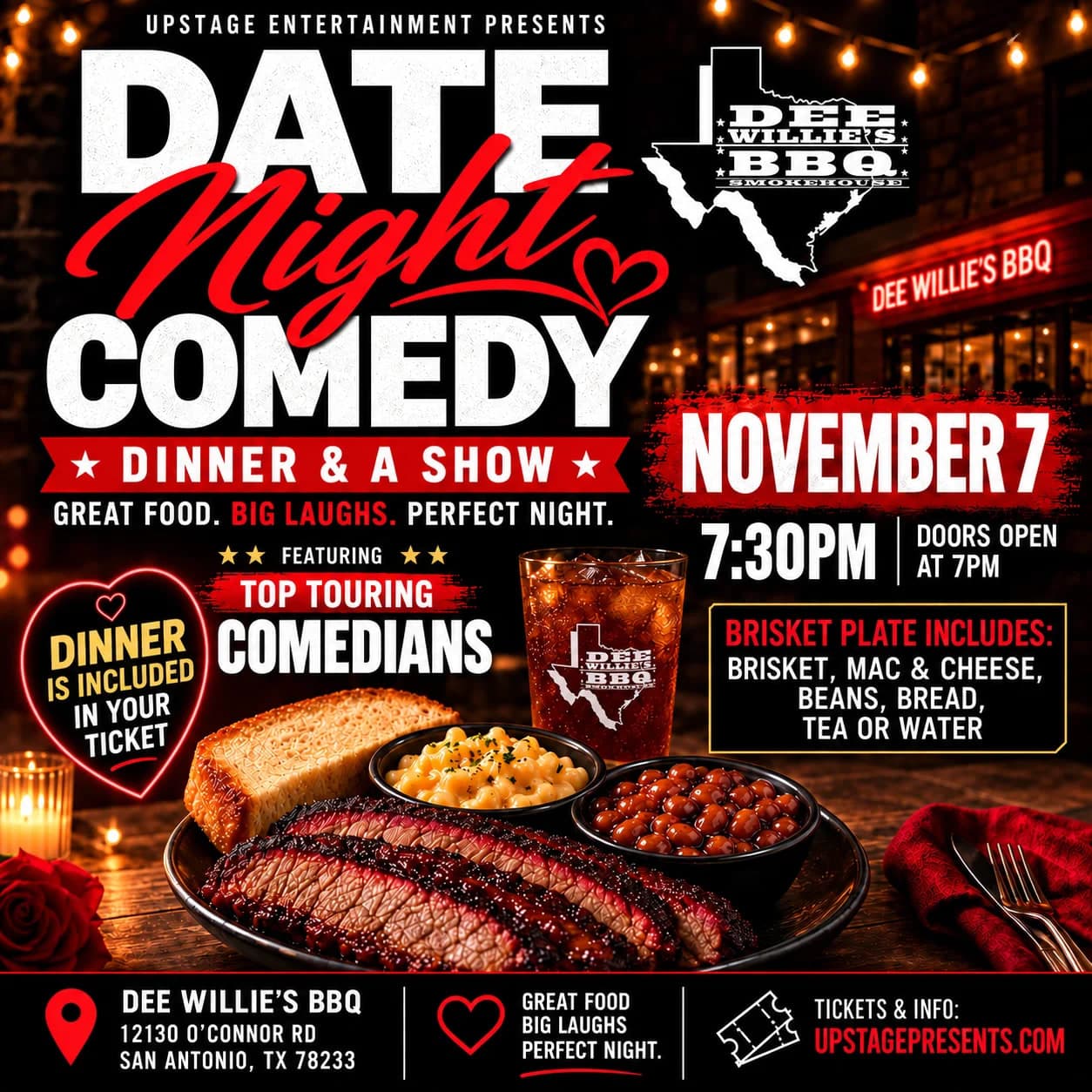 Date Night Comedy — Dinner & A Show @DeeWillie's BBQ